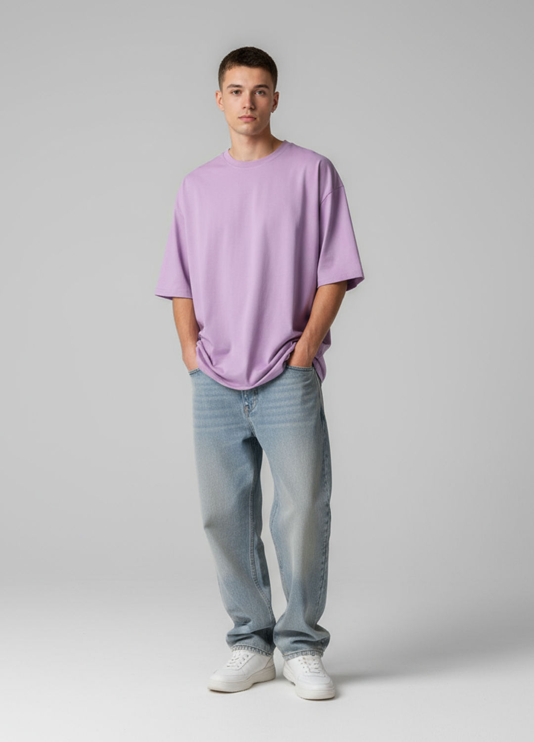 Pastel Pop: Lavender Oversized Tee Street - Thumbnail 2